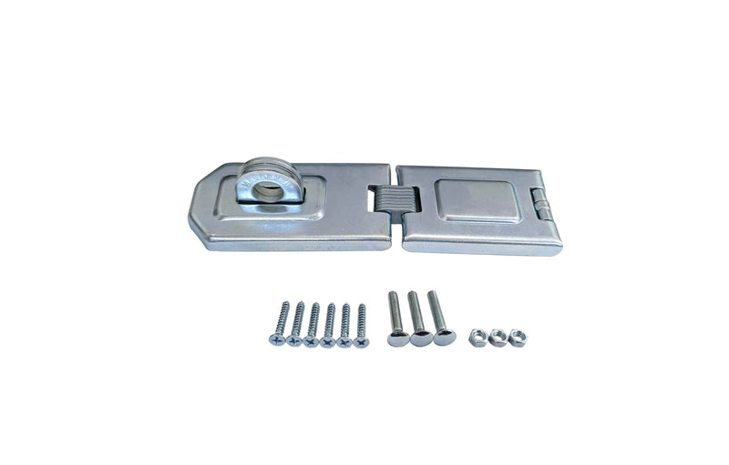 [Australia - AusPower] - QCAA Extra Heavy Duty Concealed Safety Hasp, Flexible Link, with Hardened Staple, 6-1/4" Single Flexible, Zinc Plated, 1 Pack, Made in Taiwan Zinc Plated(6-1/4") 