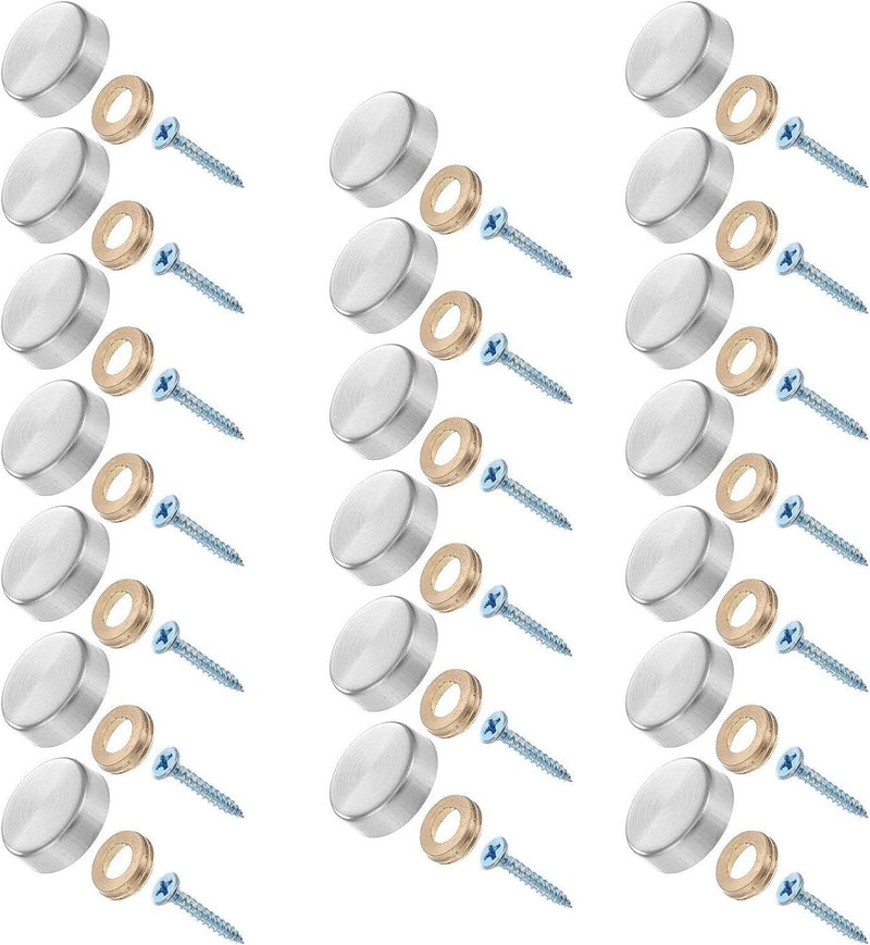 [Australia - AusPower] - 20 Pieces Stainless Steel Screw Cover Cap - 16mm Mirror Nails for Furniture, Mirrors, Signage, and Advertising Hardware 