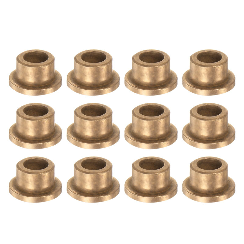 [Australia - AusPower] - uxcell 12pcs Flange Sleeve (Plain) Bearings 6mm Bore x 10mm OD x 8mm Length, Self-Lubricating Sintered Bronze Bushings 