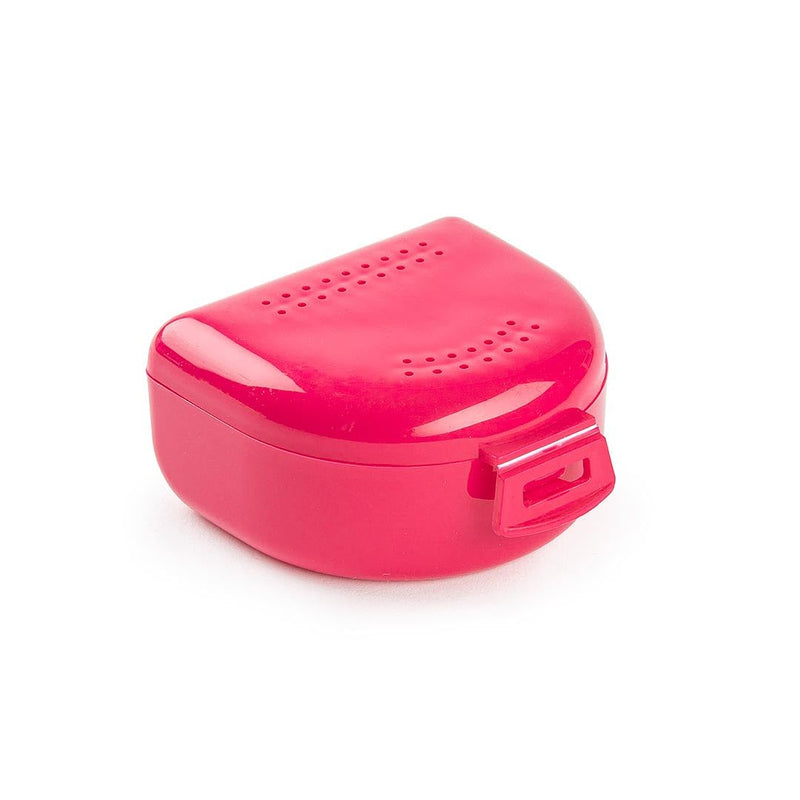 Braces, Bite and Dentures Box - Breathable Cover with Ventilation Holes - Portable, Durable and Easy to Clean - 80 x 80 x 45 mm - Plastic Toothbrush Holder - Magenta L