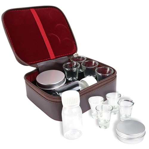 Trinity Church Supply Portable Communion Set with 4 Glass Cups and Velvet-Lined Case, Convenient Travel Design for Religious Ceremonies