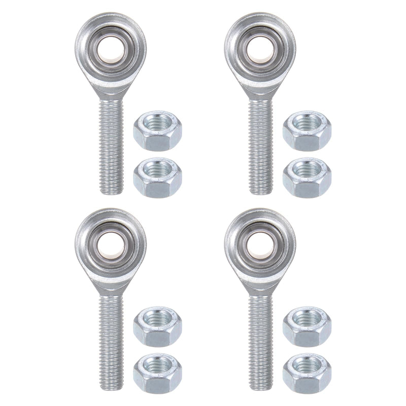 [Australia - AusPower] - 4pcs CM4 Rod End Joint Bearing - [1/4" Bore, 1/4-28 UNF Right Hand Thread] Male Rod End with Jam Nuts, 45# Carbon Steel 4 