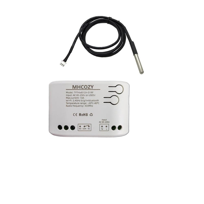 [Australia - AusPower] - Tuya app WiFi Temperature Controller,1 Channel 110v 10A Dry Contact Relay Switch,Compatible with Alexa Google Home, TYTHWB1CH 