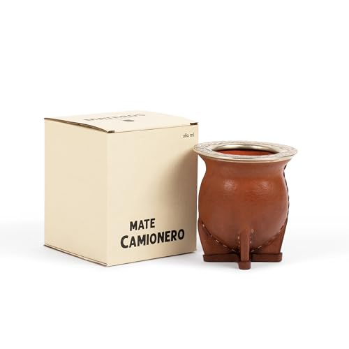 Materos Premium Yerba Mate Cup – Elegant, Functional & Durable Ceramic Camionero Design, Eco-Friendly Stylish Cup for Smooth Drinking Experience – Ceramic Camionero / 11 oz 11 Ounces