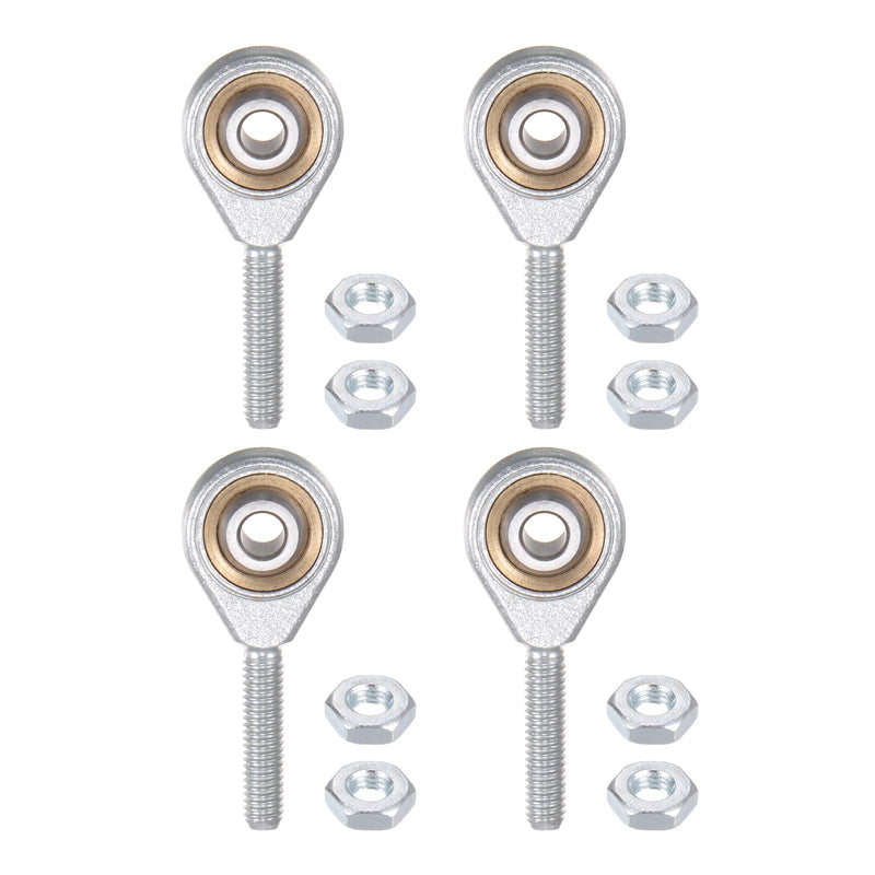 [Australia - AusPower] - 4pcs POSB3 Rod End Joint Bearing - [3/16" Bore, 10-32 UNF Right Hand Thread] Male Rod End with Jam Nuts, 45# Carbon Steel 3/16 4 