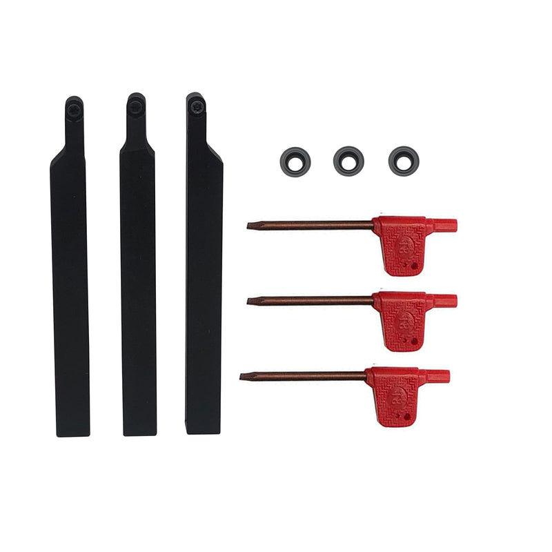 [Australia - AusPower] - 3/8” 1/2" SRACR SRACL SRDCN1010/1212 H06 Lathe Turning Holders Lathe Turning & Profiling Tool Holder with RCMT0602 Round Carbide Milling Inserts (3pcs 1/2” Holders with Gray Inserts) 3pcs 1/2” holders with gray inserts 