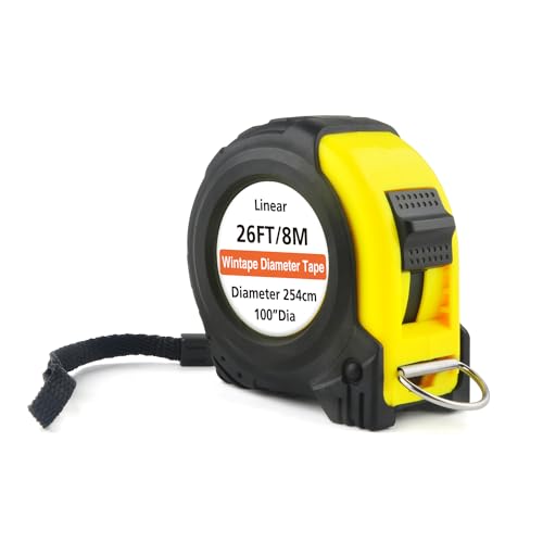 VAXATO Pi diameter circumference tape measure, 15/16-inch by 26FT/8M, yellow tape with black markings