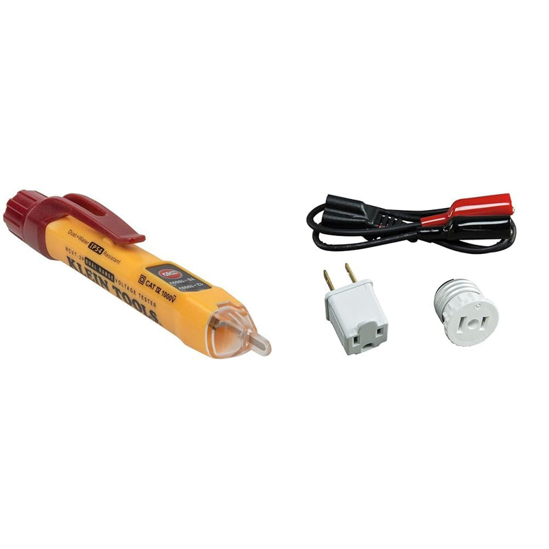 [Australia - AusPower] - Klein Tools NCVT2P Dual Range, Non-Contact Voltage Tester, 12-1000V AC, Visual & 69411 Circuit Breaker Finder Accessory Kit, Circuit Breaker Leads, Circuit Breaker Adapters 