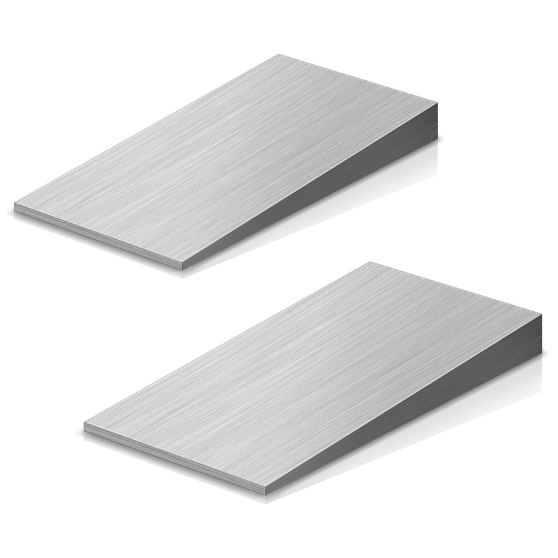 [Australia - AusPower] - 2 PCS Flange Wedge 4 x 2 Inch Beveled Washers Right Angle Wedges Steel Silvery Spreading Triangle Wedges Metal Shims Tool Sets Underpinning Wedges Tapered Wedges for Lathe Welding Machine Equipment 