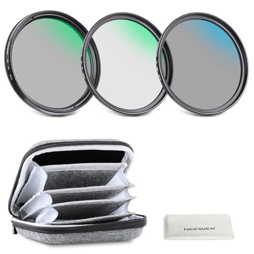 NEEWER 62mm UV/CPL/ND Lens Filter Kit with Hard Shell Storage Case, Multicoated Optical Glass & Aluminum Alloy Frame, UV + Circular Polarizer (CPL) + Neutral Density (ND4) Filter for Camera Lens UV+CPL+ND4