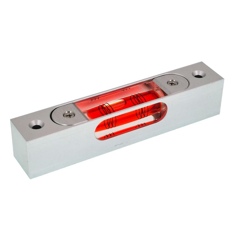 [Australia - AusPower] - UMEI Rectangular Adjustable Level Instrument with Holes, Aluminum Alloy Metal Adjustable Liquid Level Level Bubble, Luminous demagnetization, Length 120mm, Hole spacing 100mm (red) Red 