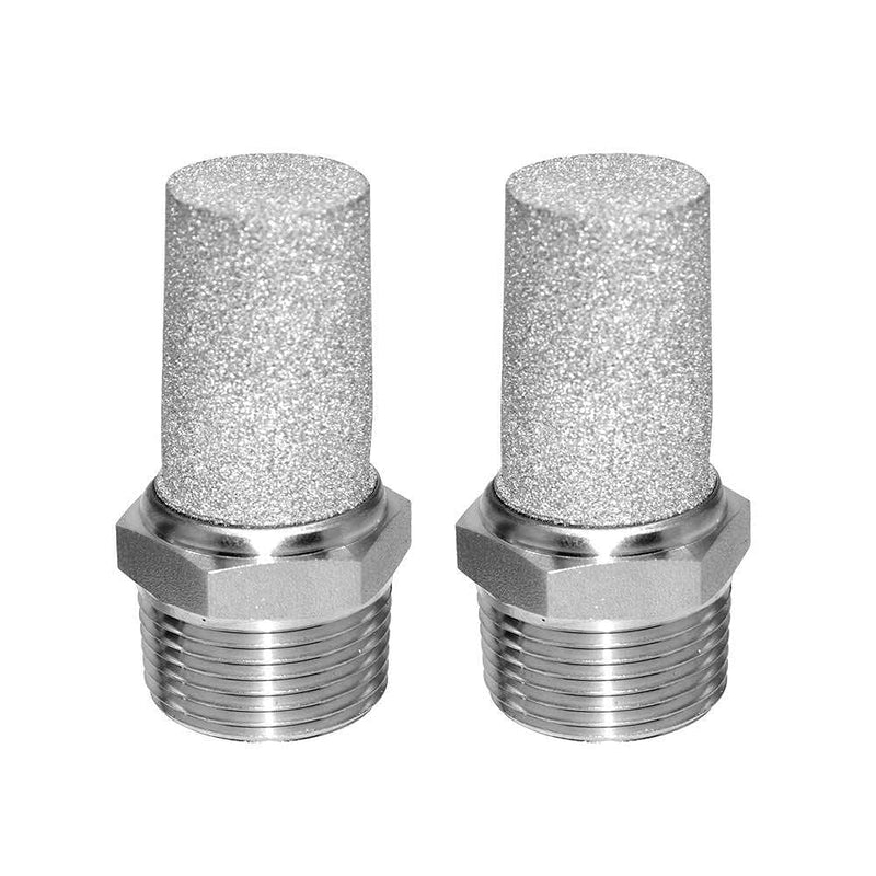 Beduan 316 Stainless Steel Air Pneumatic Mufflers 1/2 NPT Male Thread Sintered Exhaust Muffler Silencer Protruding(Pack of 2) 1/2" NPT Pointed