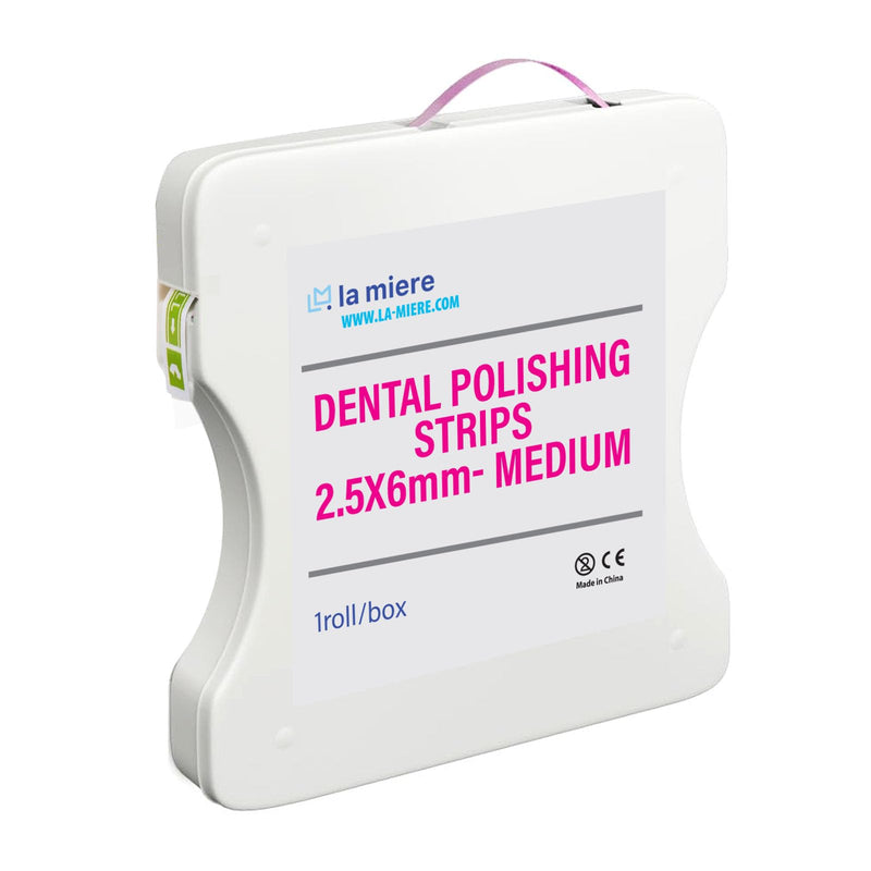 [Australia - AusPower] - LA MIERE 2.5mm x 6M Dental Polishing Strips, Abrasive Finishing, Interproximal Teeth Cleaning Care, WhiteningWhitening Polish Strips, Deep Sanding and Grinding (Medium, 1Box) Medium 2.5mm width 