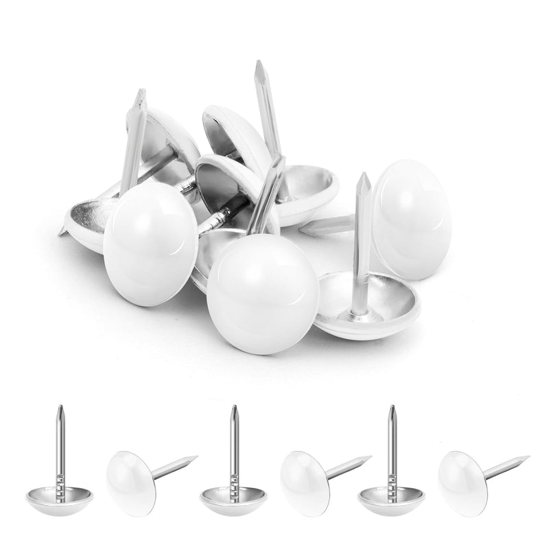 [Australia - AusPower] - 7/16 inch Diameter Upholstery Tacks, Nailhead Decorative Trim for Furniture, White, 100 PCS 