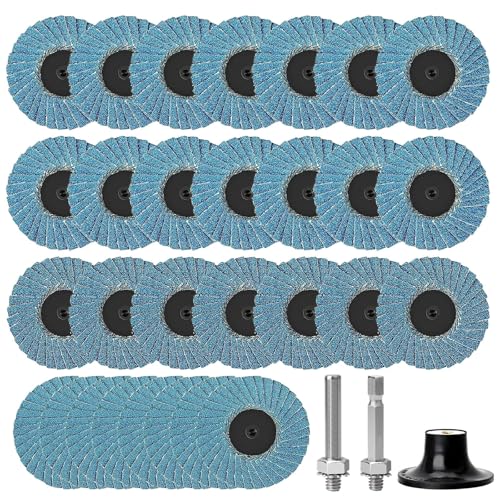 Pack of 32 Flap Discs 50 mm, 2 Inch Sanding Discs 50 mm, Grit 40/60/80/120, Angle Grinder Polishing Mop Disc Sanding Discs Flap Disc for Metal Wood Steel Zirconia Corundum Grinding Disc