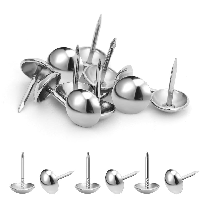 [Australia - AusPower] - 7/16 inch Diameter Upholstery Tacks, Nailhead Decorative Trim for Furniture, Silver, 100 PCS 