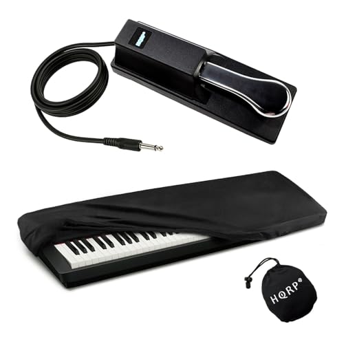 HQRP Sustain Pedal Piano Style and HQRP Elastic Dust Cover compatible with Yamaha DGX-230 EZ-220 Keyboards