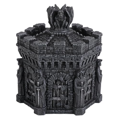 Veronese Design 5 1/4 Inches Gargoyle Hexagon Warden Of Souls Trinket Box Resin Sculpture Gothic Home Decor Desktop Organizer Pen Holder Jewelry Box