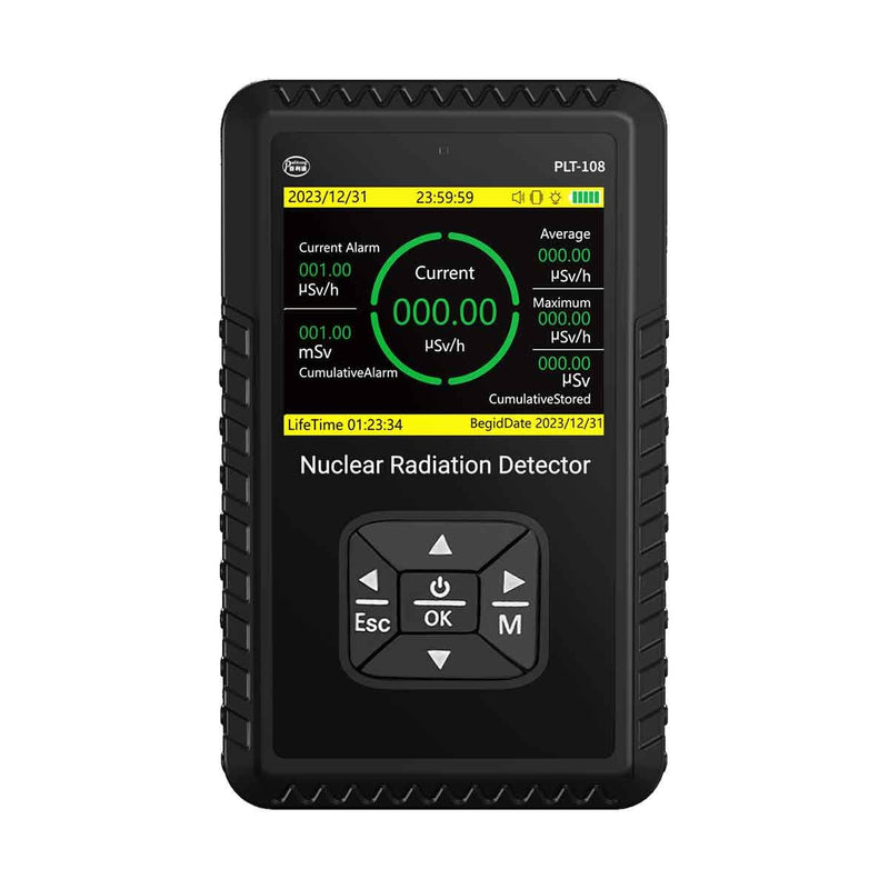 [Australia - AusPower] - Geiger Counter Nuclear Radiation Detector - Portable Handheld Beta Gamma X-ray Radiation Monitor Meter, Nuclear Wastewater, Seafood Detection Radiation Dosimeter with LCD Display,Rechargeable Black 