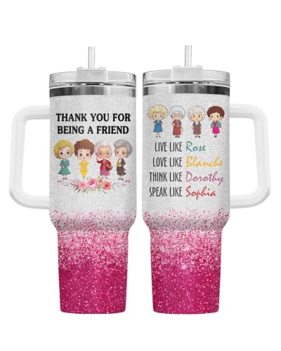 34HD Golden Squad Thank You 40 oz Tumbler with Handle, Back to School Gift Thank You For Being A Friend
