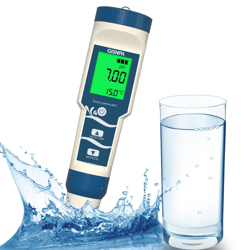 [Australia - AusPower] - PH Meter, Hydrogen Water Tester, Digital 4-in-1 PH ORP H2 Temp Meter with ATC, H2 Water PPB/PPM Meter, 0.01 Resolution High Accuracy PH Tester for Drinking Water 