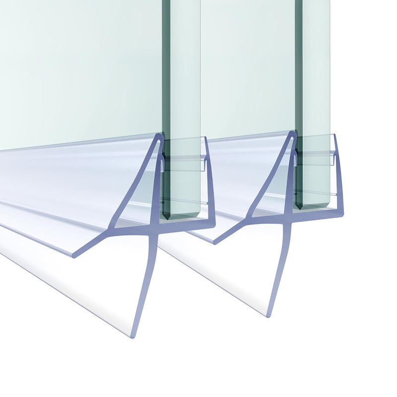 Shower Door Bottom Seal, 2 PCS 1/4" x 36" Shower Door Sweep for 1/4 Inch Glass, Frameless Glass Door Seal Strip,Stop Shower Leaks and Create a Water Barrier (6MM) For 1/4" Glass