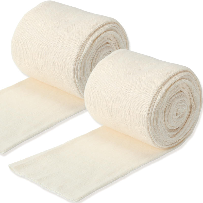 [Australia - AusPower] - Nuanchu 2 Pack Cotton Stockinette Tubular Elastic Bandage Cast Sleeve Roll Elastic Wrap Tube Bandages Comfortable Cast Stockinette for Arm Leg Knee Wrapping (4 Inches x 16.4 ft) 4 Inch x 16.4 ft 