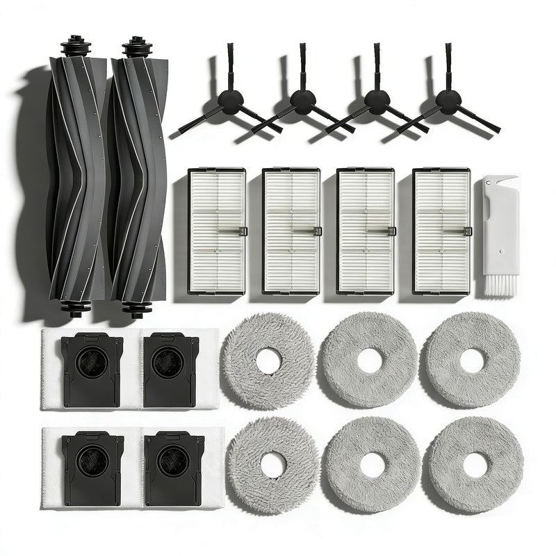 Accessories for Dreame L10s Ultra Heat ONLY; X30 Ultra mops/Wipes X6; dust Bag X4; Filter HEPA X4; Main Brushes X2; Side Brushes X4 Spare Parts L10s Ultra Heat/X30