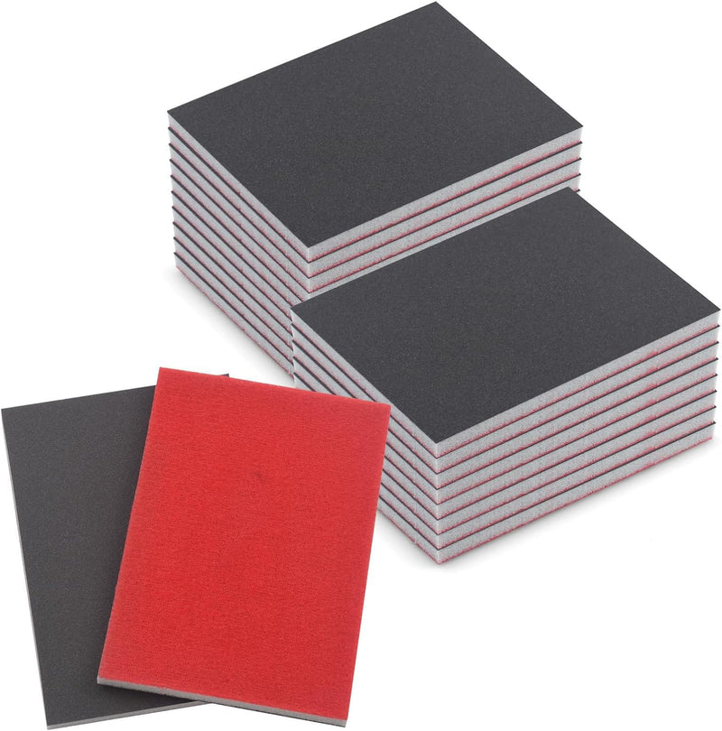 [Australia - AusPower] - 20 Pcs 600 Grit Sanding Sponge, Wet Dry Sanding Block Sandpaper Sponge, Soft Foam Sand Block Washable & Reusable Sanding Pads for Metal Wood Drywall Polishing 