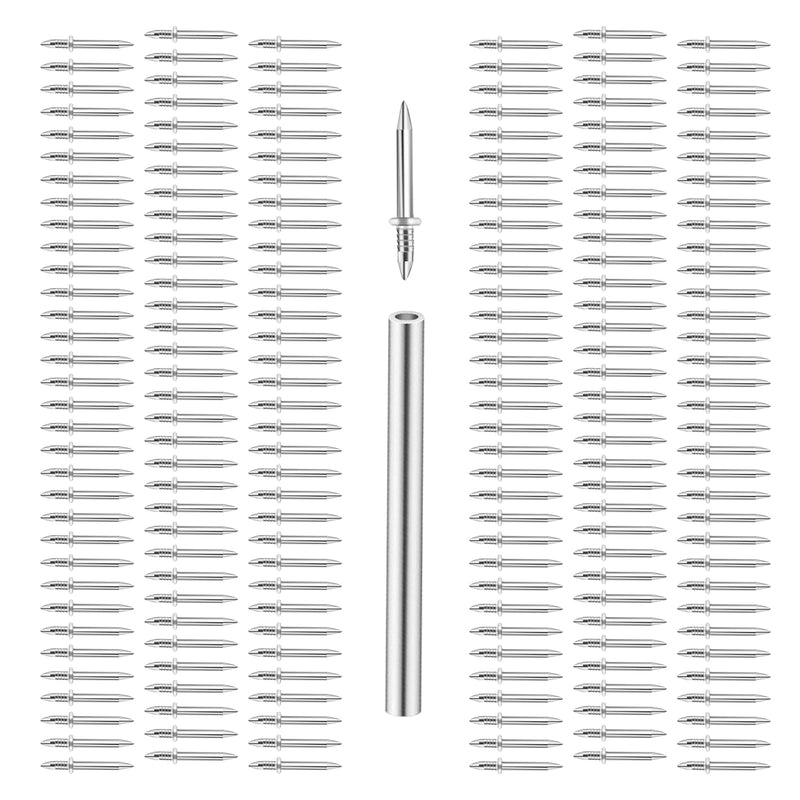 [Australia - AusPower] - 200pcs Double-Head Skirting Thread Seamless Nail, Blind Nails 18+8.5mm (11/16"+5/16"), Invisible Mechanical Connector, Easy Setting Equipped Specific Sleeve Tool (200) 200 