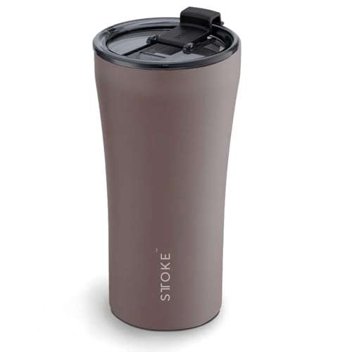 Sttoke Leakproof Lid Shatterproof Tumbler, Powder Coating - Willow Grey, 6.9-inch Height, 16 oz.