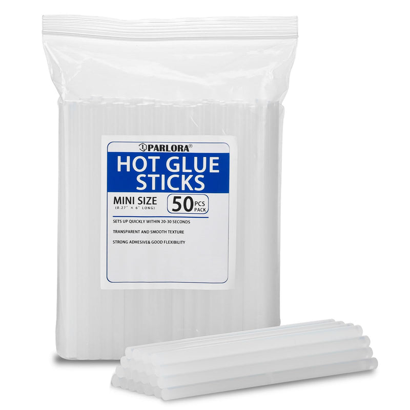 [Australia - AusPower] - Hot Glue Sticks, Mini Size, 6" Long x .27" Diameter, 50 Count, Clear, for Kids Adults DIY Art Craft Gluing Repairing Sealing Festival Home Decoration Clear?50 Pack? 