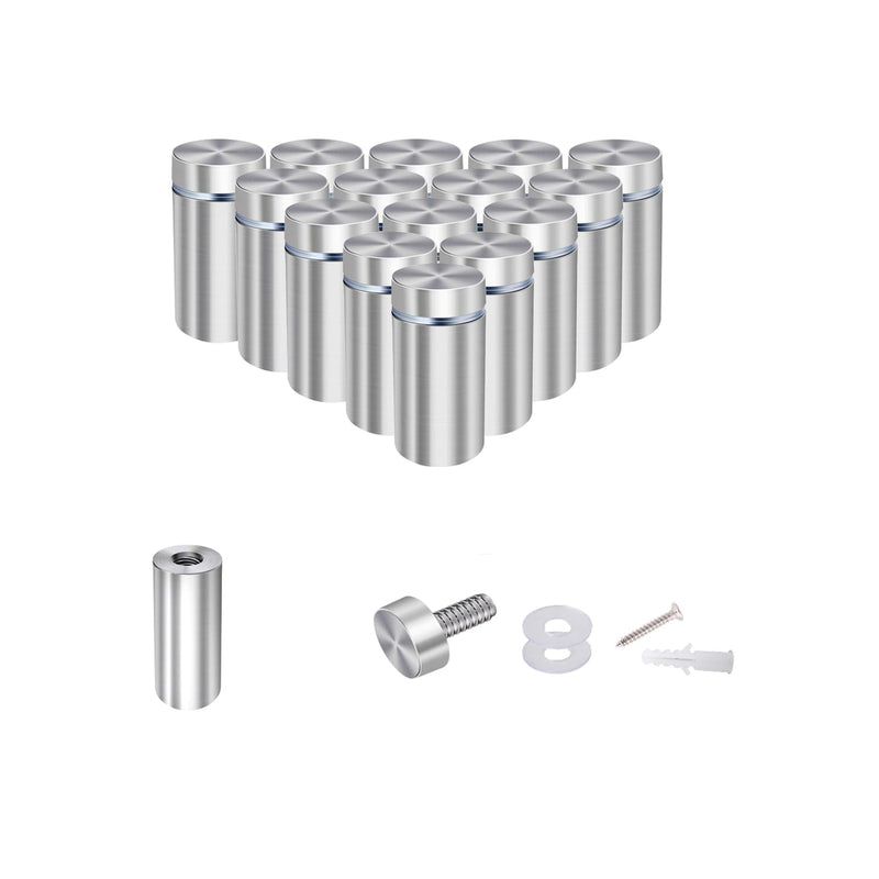 [Australia - AusPower] - 1/2” Dia x 1 1/5” L Standoffs Screws for Acrylic, Silver Sign Standoff Wall Mounts Hardware 16 Pack, Stainless Steel Stand Off Holder for Glass Board and Signage 1/2" x 1-1/5" 