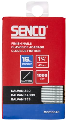 Senco M001004R 1-3/4-inch 16-gauge straight galvanized finish nails, 1,000-count pack