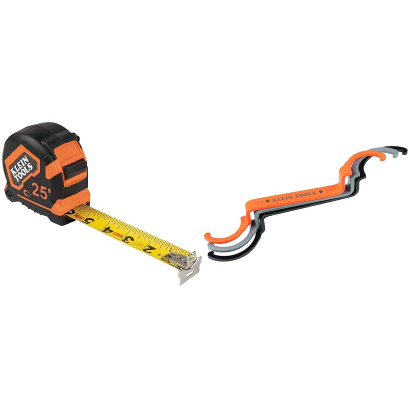 [Australia - AusPower] - Klein Tools 9225 Tape Measure, Heavy-Duty Measuring Tape & 50900R Conduit Lockout Wrench Set, Tighten and Loosen Locknuts in Tight Spaces 