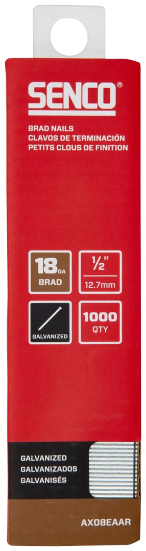 [Australia - AusPower] - SENCO AX08EAAR 1/2" 18 Gauge Brad Nails, Galvanized Finish 1,000 Count Pack 