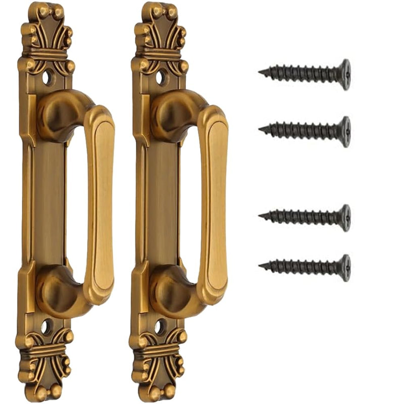 [Australia - AusPower] - European Style Barn Door Handle Antique Door Pull Handle Metal Sliding Door Handle for Cabinet Hardware Drawer Cupboard Accessory (2) 2 