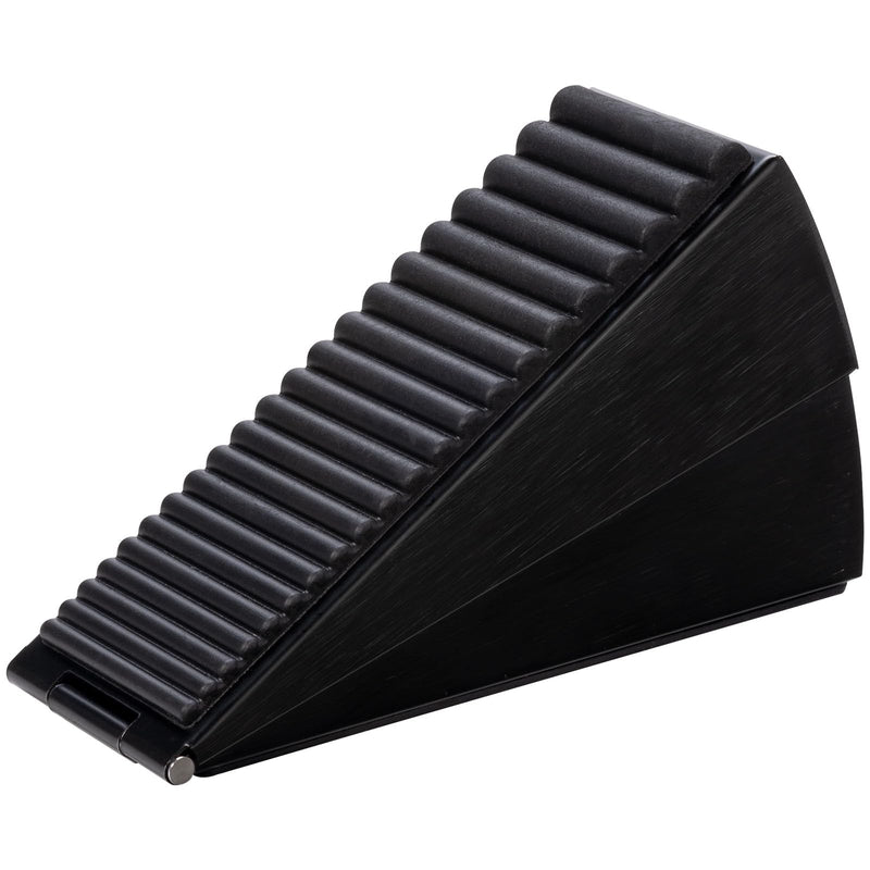 [Australia - AusPower] - Black Heavy Duty Door Stopper, Metal Rubber Door Wedge, Large Door Stop for Bottom of Door, Suits Any Heavy Door Gap Black-1 Pack 