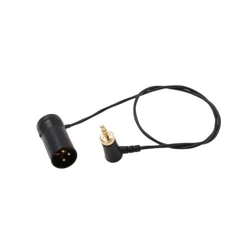 Receiver Camera Audio Cable for Sennheiser EK500 Sony D21 Deity to Sony FX9 Canon C300 XF605 Sound Bag, Locking 3.5mm 1/8" to Low-Profile XLR 3 Pin 50cm 1/8" right-angle to XLR3M low-profile, black