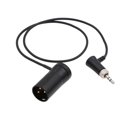 Receiver Camera Audio Cable for Sennheiser EK500 Sony D21 Deity to Sony FX9 Canon C300 XF605 Sound Bag, Locking 3.5mm 1/8" to Low-Profile XLR 3 Pin 50cm 1/8" right-angle to XLR3M low-profile, black