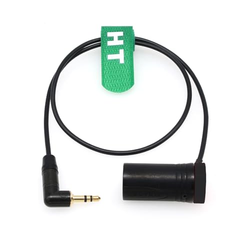 3.5mm 1/8" to Low-Profile XLR 3 Pin Balanced Audio Cable for Wireless Receiver Mic to Sony Canon Camera Mixer 50cm Black 3.5mm right-angle to XLR3M low-profile, black