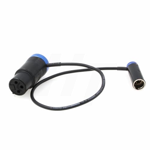 Audio Mixer Cable for Blackmagic Pocket Cinema 6K Canon C70 Camera, Mini XLR TA3M to XLR 3 Pin Right Angle Low-Profile 40cm Blue
