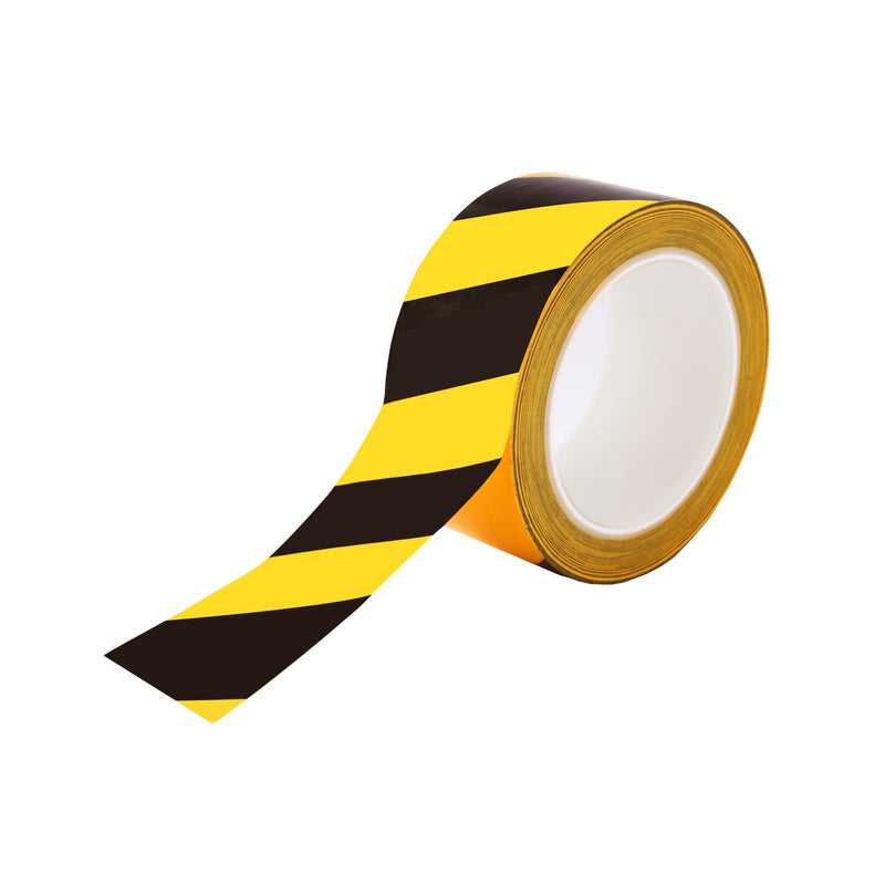 [Australia - AusPower] - 2 Inch x 110 FT Black & Yellow Floor Marking Tape, High-Visibility & Adhesive Hazard Tape for Caution & Aisle Marking, Warning Safety Stripe Tape, Caution Tape Roll for Walls Steps Pipes Equipment 2 Inch x 110 FT 