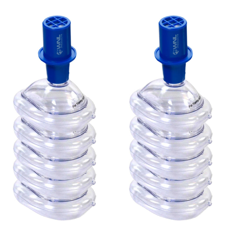 [Australia - AusPower] - WNL Products 5000IMV Infant CPR Practi-MASK & Valve Combo Pack, 10 CPR Training Masks, and 10 Training Valves (10 Pack) 