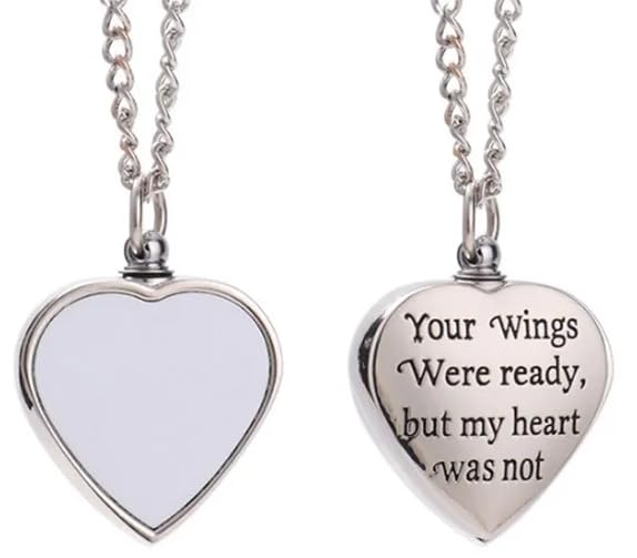 Sublimation Urn Heart Necklace for Ash Cremation Fill kit Included