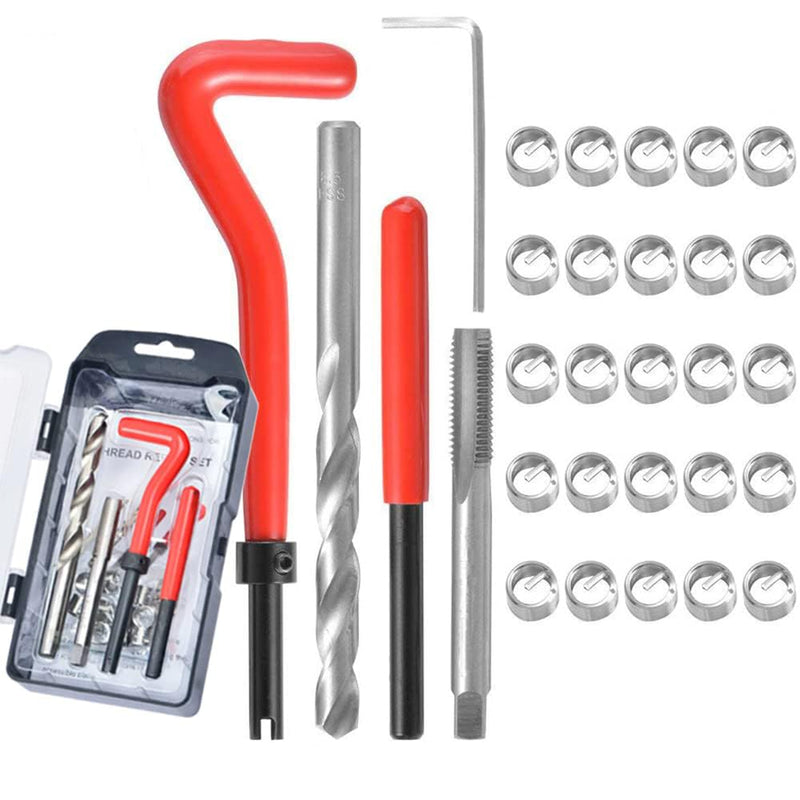 [Australia - AusPower] - JoyTube Thread Repair Kit SAE, Stainless 1/4-20 Inch Thread Repair Insert Kit Compatible Hand Tool Set for Auto Repairing 