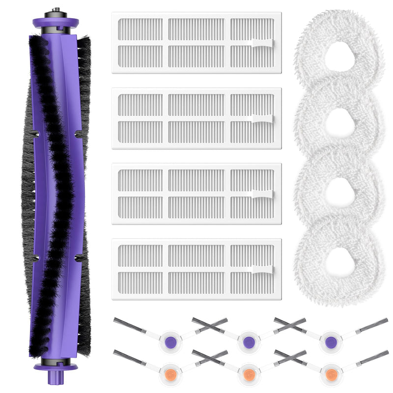 Replacement Parts Accessories Compatible with Narwal Freo Robot Vacuum ONLY, 1 Roller Brush,4 HEPA Filters, 4 Mop Pads, 6 Side Brushes, NOT for Freo Z10/Z10 Ultra/Z Ultra/X Ultra Freo Parts
