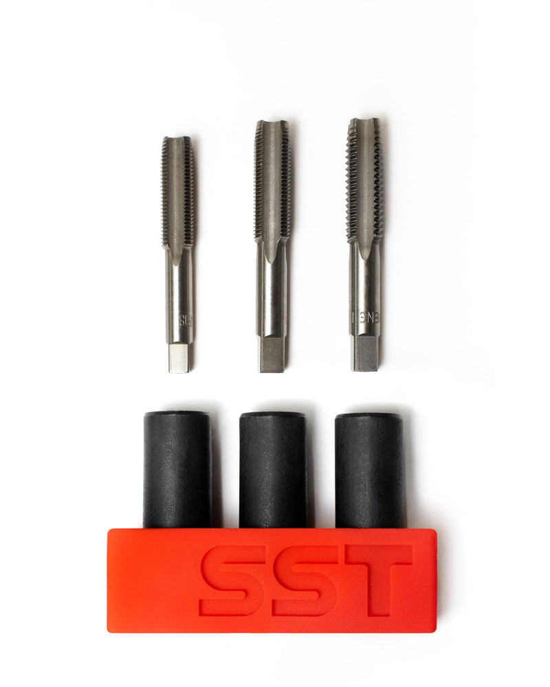 SST - Tap Socket Wrench - 3-Piece Adapter Set - Snug, Secure, & Durable - Easy Storage & Organization - Fits All Number & Fractional M.C.T.I. Standard Taps - Up to 1/2" - Designed in the USA Large