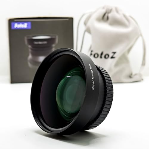 FotoZ 49mm Macro Lens, 10X Close-Up for Sharp Detail Shot of Tiny Objects