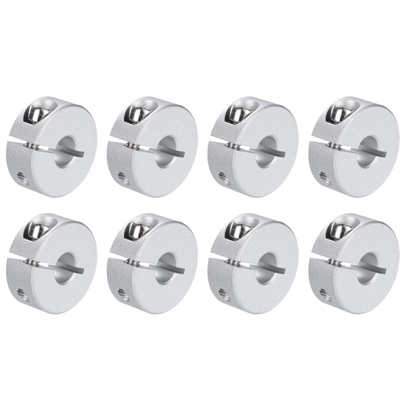 [Australia - AusPower] - uxcell 8pcs Single Split Clamp-On Shaft Collar 8mm Bore One-Piece Clamping Collar, 25mm OD, 10mm Thickness, Aluminum Alloy Set Screw Split Collar Clamp 